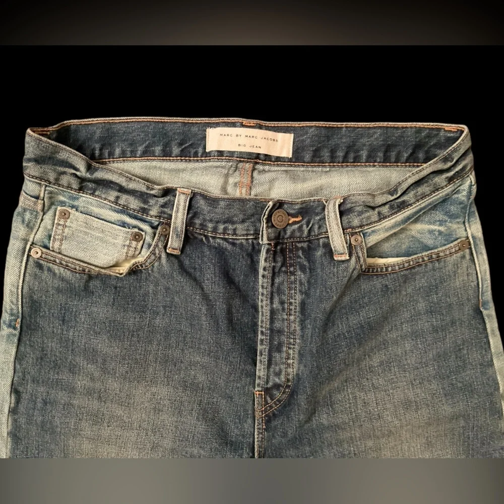 Marc Jacobs RARE big jeans DOUBLE TROUBLE denim sz 27 oversized selvege 32 waist - Picture 8 of 12